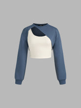 Terry Round Neck Vest & Crop Sweatshirt