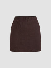 Mid Rise Elastic Waist Mini Skirt