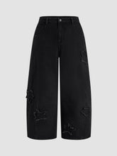 Denim Mid Rise Star Barrel-leg Jeans Curve & Plus