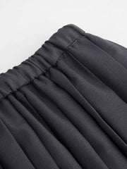 Mid Rise Drawstring Pleated Mini Skirt