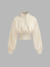 Fleece Zip Through Cropped Sweatshirt
