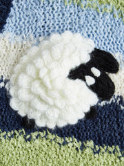 Knit Round Neckline Sheep Vest Curve & Plus