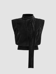 Wool-look Ruched Tank Top With Scarf