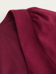 Linen-blend Square Neck Knotted Wrap Mini Dress