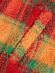 Plaid Teddy Fleece Jacket Curve & Plus