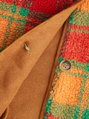 Plaid Teddy Fleece Jacket Curve & Plus