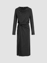 Cowl Neck Twist Split Maxi Dress