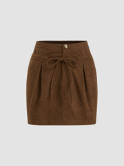 Corduroy Low Rise Pocket Mini Skirt