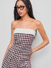 Tweed Ruched Crop Tube Top