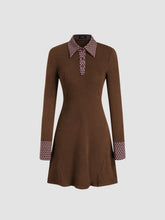 Collar Geometric Binding Mini Dress