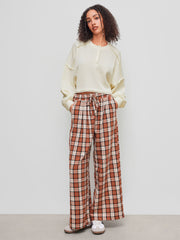 Round Neckline Split Crop Oversized Sweatshirt