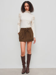 Corduroy Low Rise Pocket Mini Skirt