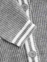 Knit Sailor Collar Solid Button Cardigan Curve & Plus