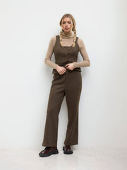 Mid Rise Flared Trousers