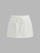 Cotton-blend Low Rise Knotted Mini Skort
