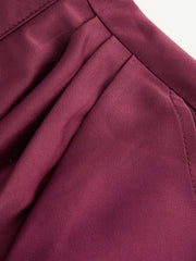 Asymmetrical Neck Pleated Wrap Mini Dress
