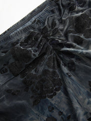 Mid Rise Floral Ruched Maxi Skirt Curve & Plus