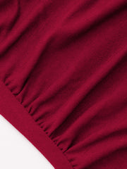 Off-Shoulder Bell Sleeve Hook Ruched Mini Dress