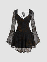 Sweetheart Lace Floral Knotted Mini Dress
