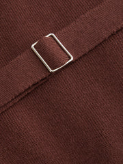 Knit V-neck Split Belted Vest