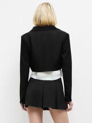 Solid Buckle Crop Blazer