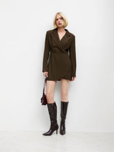 Collar Solid Button Mini Dress