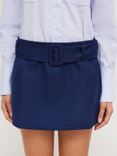 Low Rise Micro Mini Skirt With Belt