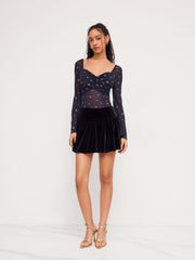 Mesh Sweetheart Glitter Star Bodysuit
