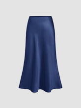 Satin Solid Ruffle Maxi Skirt