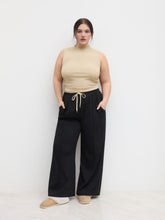 Ruched Tank Top & Elastic Waist Knotted Trousers Set Curve & Plus