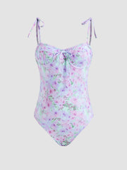 Floral Sea Underwire One Piece Swimsuit