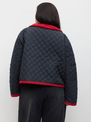 Tie Front Quilted Puffer Jacket Curve & Plus