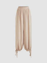 Mid Rise Elastic Waist Knotted Jogger Pants