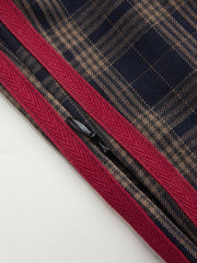 Plaid Side Stripe Shirred Bandeau Top
