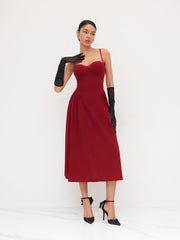 Square Neck Lace Trim Ruffle Maxi Dress