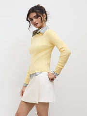 Wool-blend Round Neckline Knitted Top