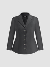 Notched Collar Button Up Blazer Curve & Plus