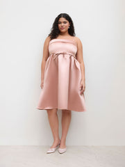 Square Neck Bowknot Midi Dress Curve & Plus