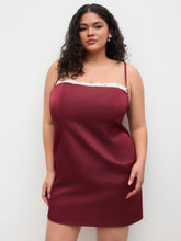 Sweetheart Lace Trim Mini Dress Curve & Plus