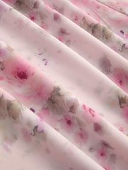 Satin Floral Ruched Slip Maxi Dress