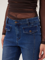 High Stretch Cider Denim Low Rise Flared Jeans