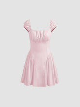 CiderAIRY™ Square Neck Solid Ruched Mini Dress