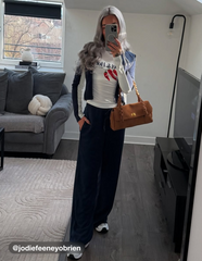 Petite Mid Rise Solid Drawstring Pocket Wide Leg Trousers