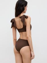 U-neckline Bowknot Tankini Cheeky Bikini Set