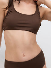 U-neckline Bowknot Tankini Cheeky Bikini Set