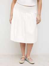 Mid Rise Pleated Midi Skirt Curve & Plus