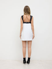 Sweetheart Polka Dot Two Tone Mini Dress