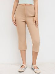 Low Rise Stretch Capri Trousers