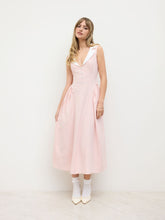 Collar Gingham Ruffle Maxi Dress
