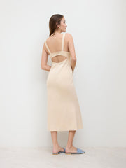 Sweetheart Neckline Cut Out Lace Trim Maxi Dress